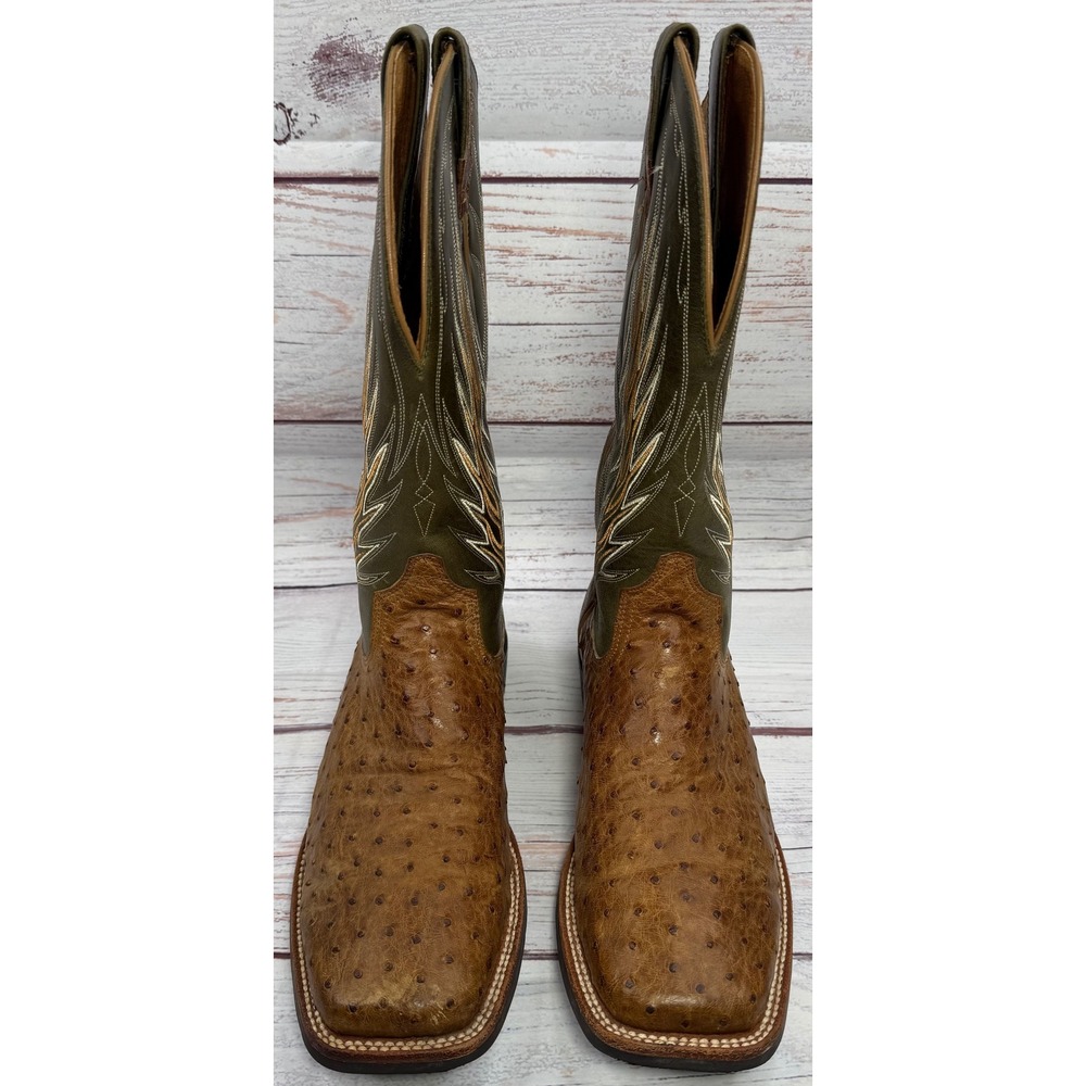 ARIAT Quantum Brander Full Quill Ostrich Cowboy Boots Men's Size 10 D